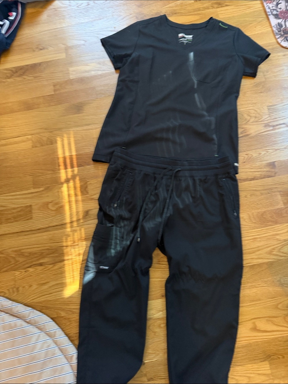 Grey's Anatomy Black Women's Scrub Joggers with Drawstring